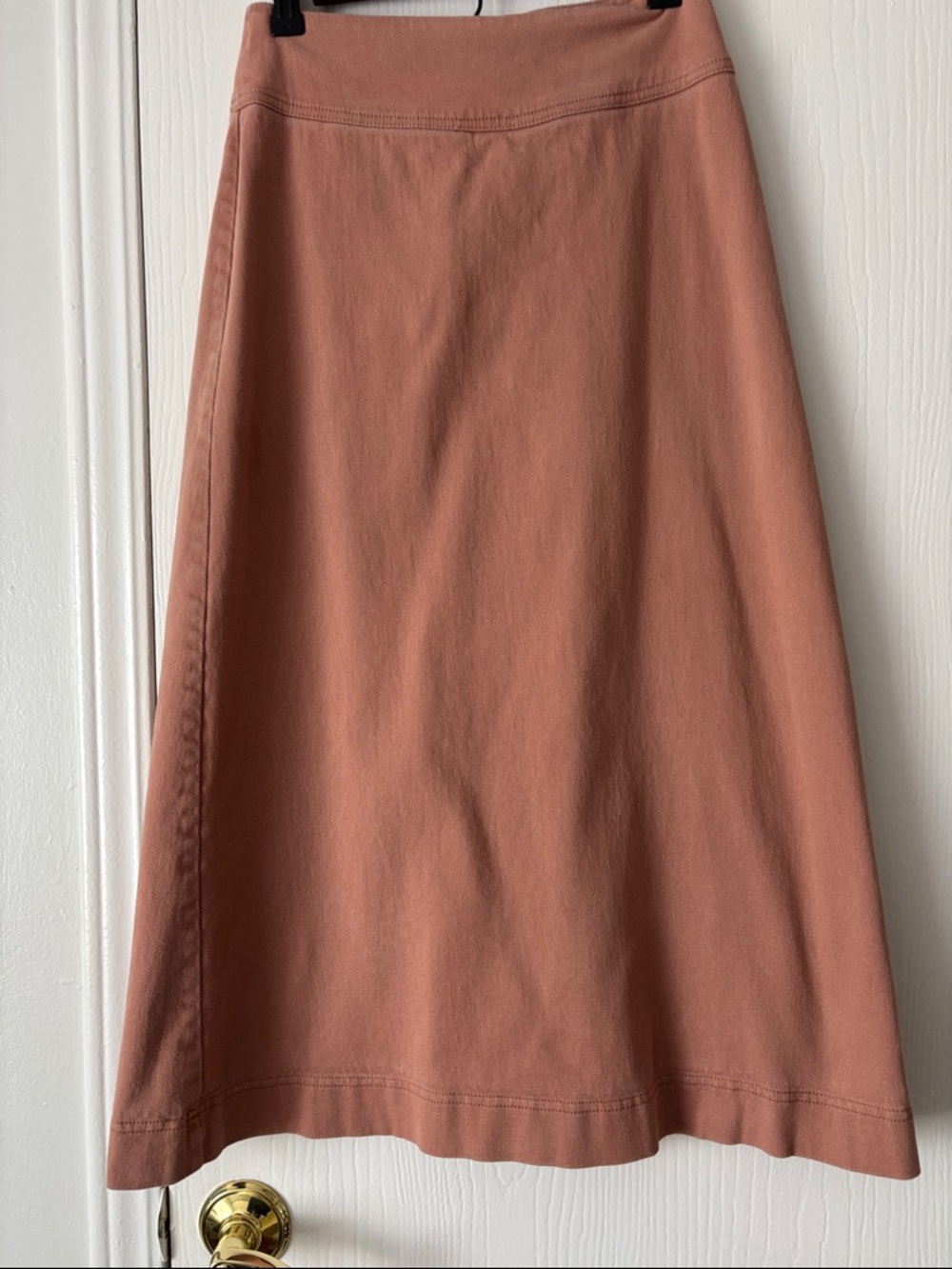 Classic A-Line Cotton Skirt in Dusty Rose